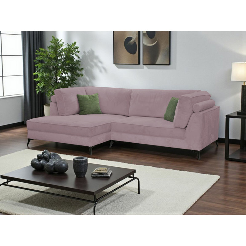 3 Seater Corner Sofa, Left Hand Facing, Pink