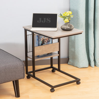Jumelle C Table, storage end table, nightstand with drawer, modern side table