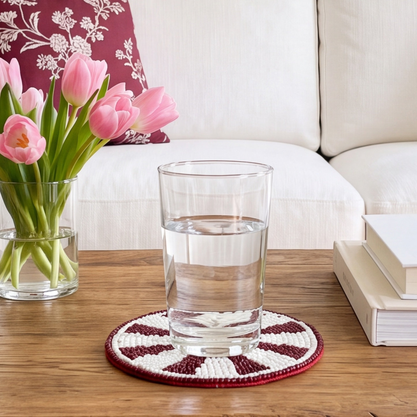 Holiday Peppermint Beaded Coasters