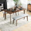 Banc rembourré en tissu