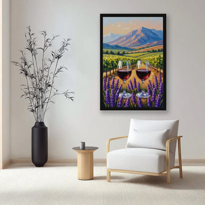 Canvas Wall Art Wine Lover Art, Vineyard Landscape, Chile Travel Print-2 Vintage Poster Print Home Decor