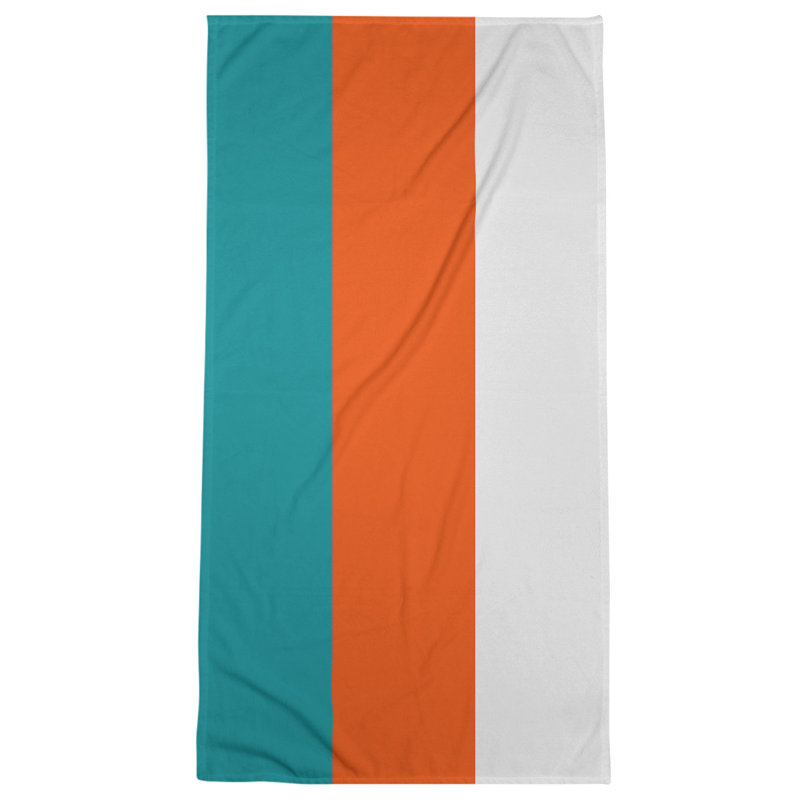 Beach Towel, Orange/Light Blue/Off White