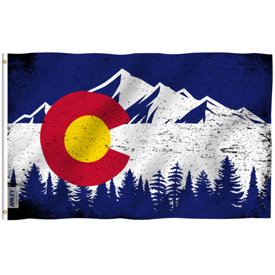 36 X 60 In. Polyester Colorado State Mountain Flag House Flag ANLEY