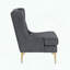 Fauteuil à oreilles à point de diamant, tissu chenille et pieds en métal doré-1669940868