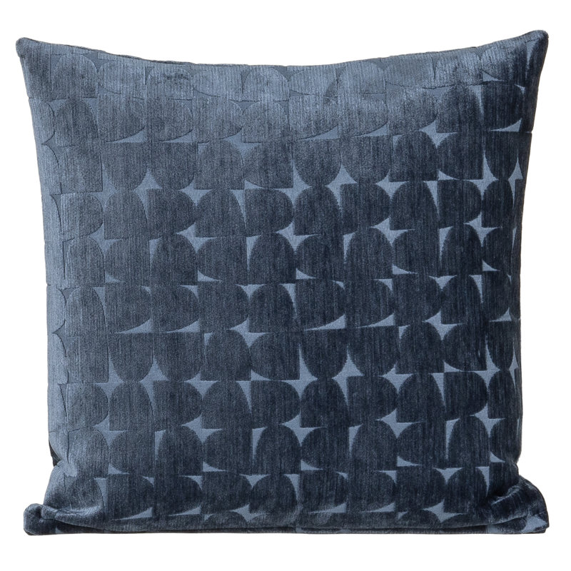 Gumdrop Velvet Accent Pillow, Blue, Feather, Square 16"