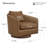 Genuine Leather Swivel Accent Chair with Solid Wood Base-122425417