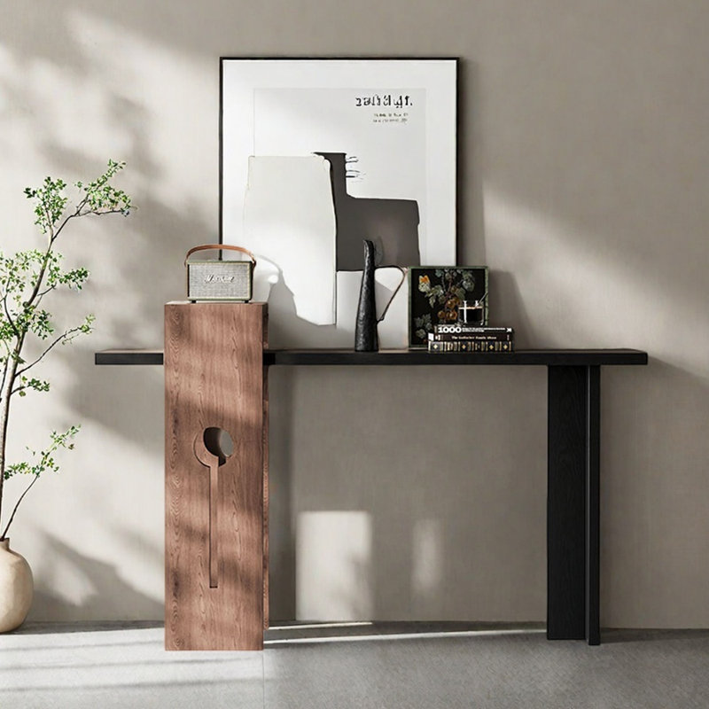 Mid-Century Modern Solid Wood Console Table, 33.5" H x 55.1" W x 14.2" D