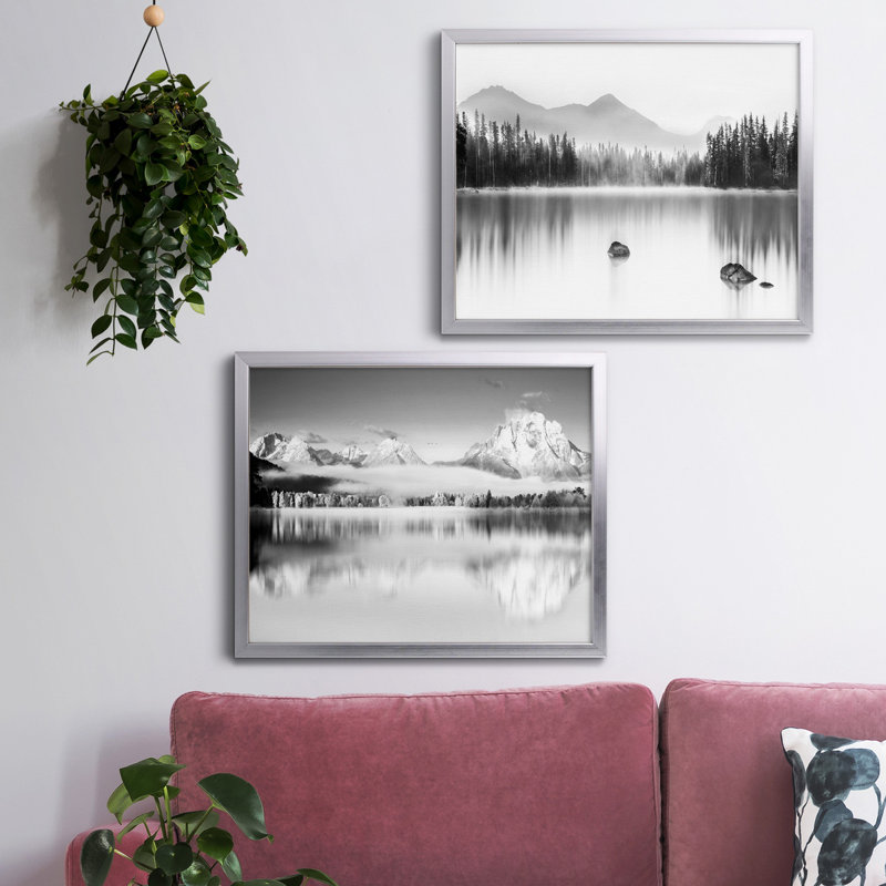 Reproduction de photo sur toile, Toile avec cadre argenté, Pas de tapis