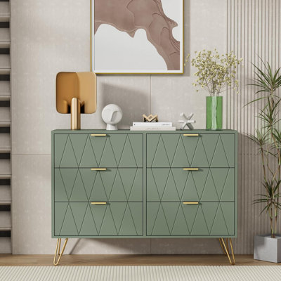 Solid Wood 100 cm W Chest of 6 Drawers