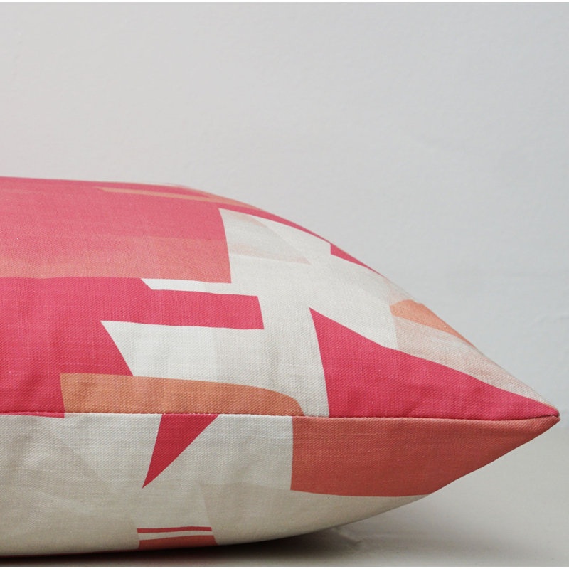Forme Linen Square Pillow Cover, Fuschia, 22" H x 22" W