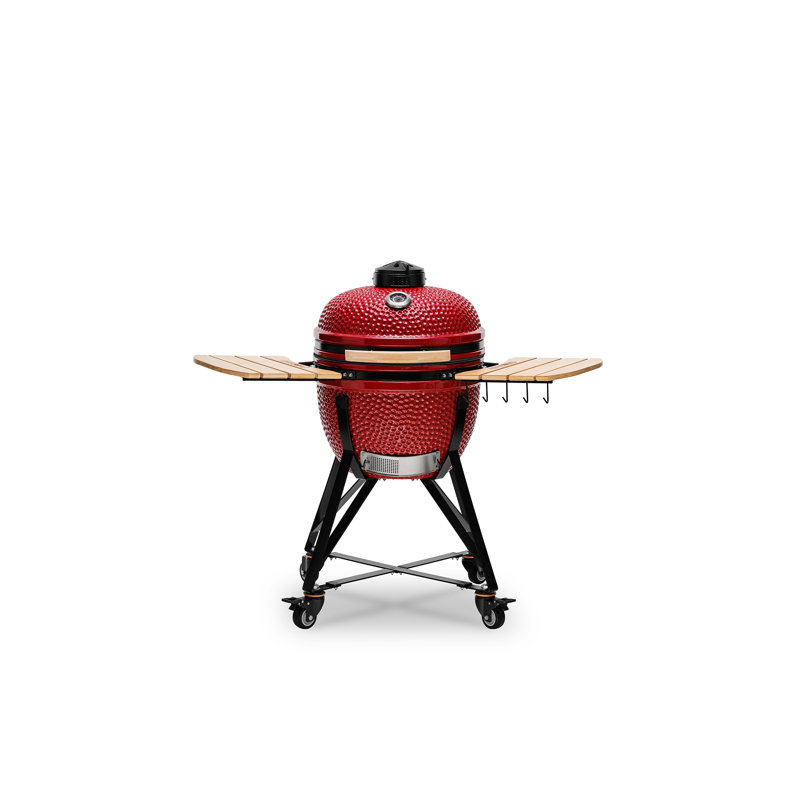 Kamado Bono 23.3cm W Wood Pellet Grill, Red