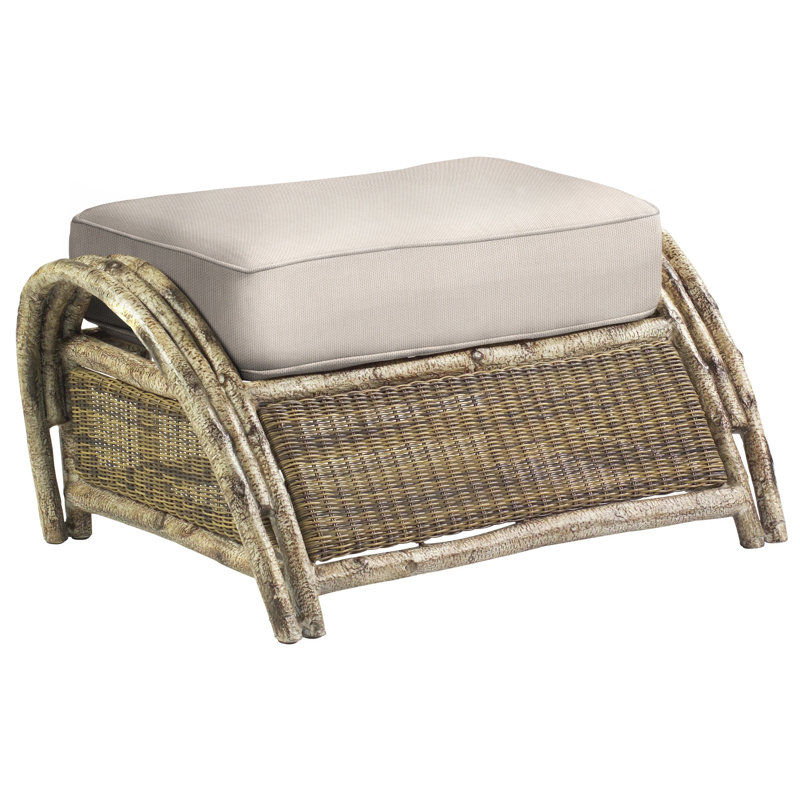 River Run Outdoor Ottoman, Canvas Bird's Eye Sunbrella® Canvas