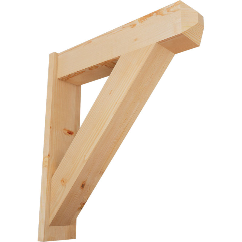 Artisan traditionnel en bois rustique, Sapin Douglas de 7 1/2 po (lisse), P 32 po x H 36 po