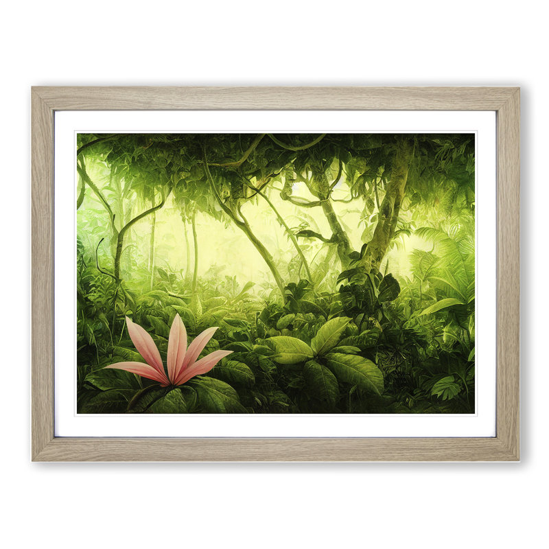 Jungle Plants Vol.1 - Framed Print, 34cm H x 46cm W x 2cm D, Oak
