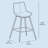 Borna Bar Stools Set of 2, Counter Height Bar Stools-825573022-825361132