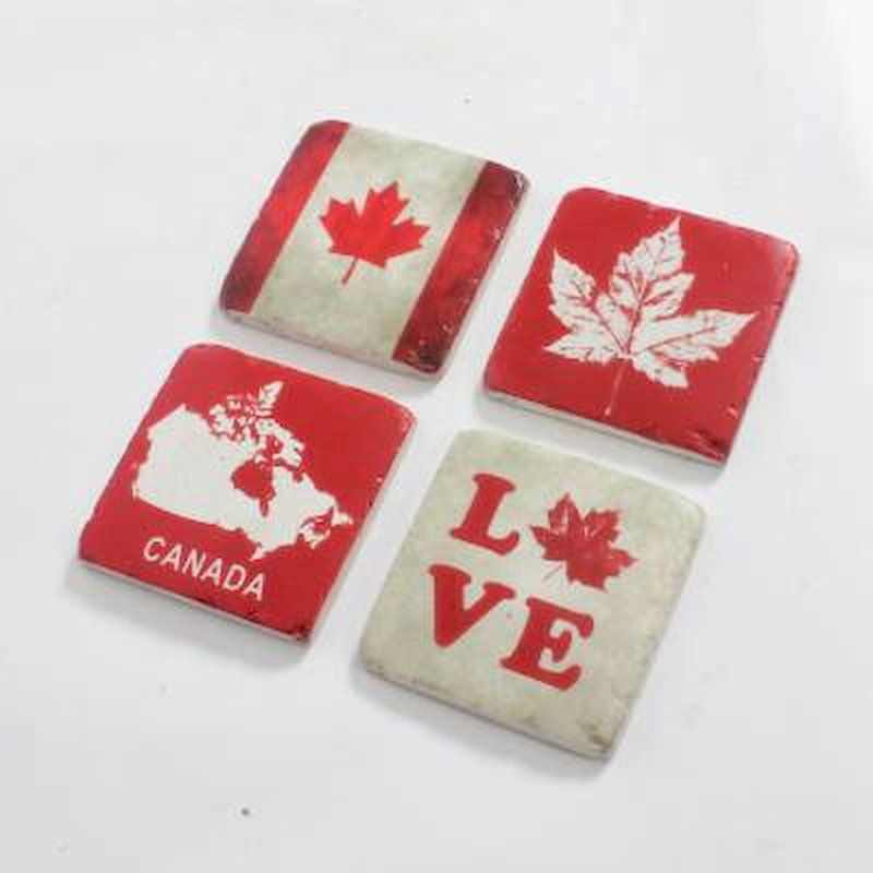 Ceramic Square 4 Piece Coaster Set