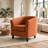 Saira Club Chair with Curved Back and Plush Cushion, Orange Fabric