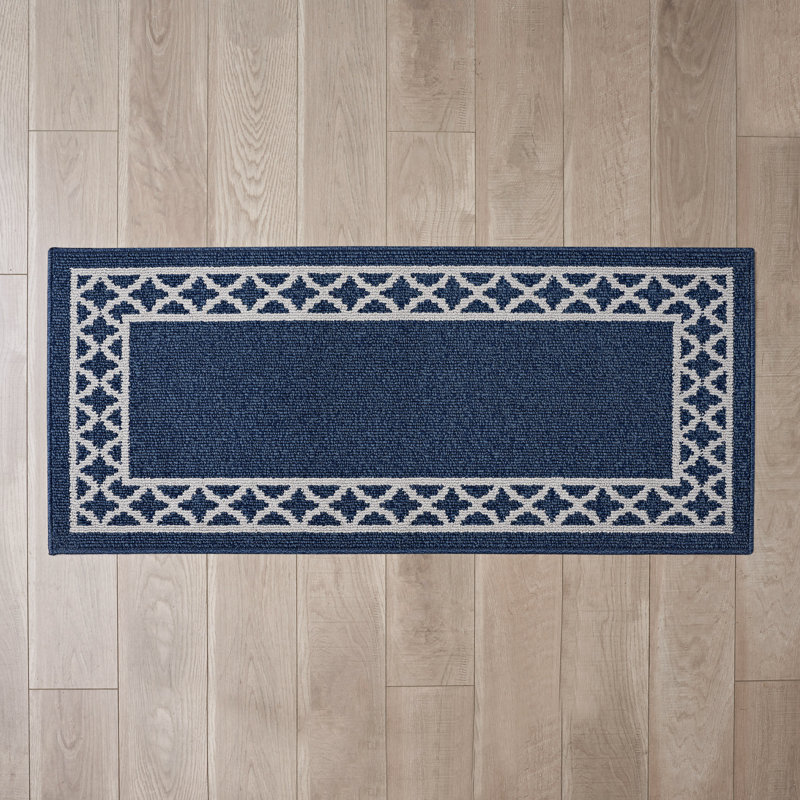 Nautica Collin Border Machine Washable All Loop Tufted Rugs 1-Piece, Runner 2'2" x 6'