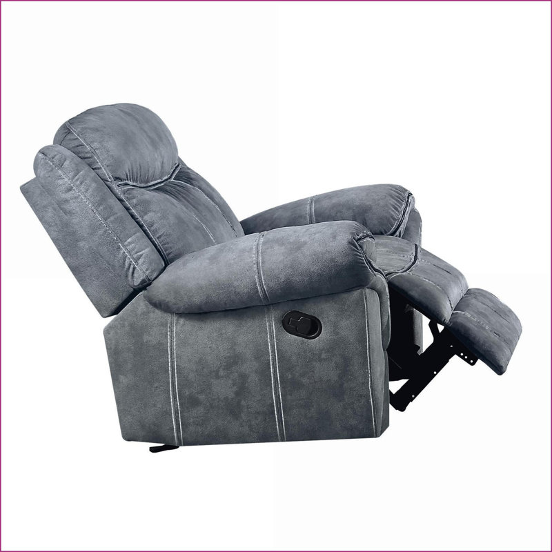 Fauteuils inclinables et oscillants inclinables à mouvement horizontal bicolore | Chocolat | Velours, Gris