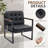 Modern Faux Leather Tufted Back Accent Chair with Metal Frame-1485956960