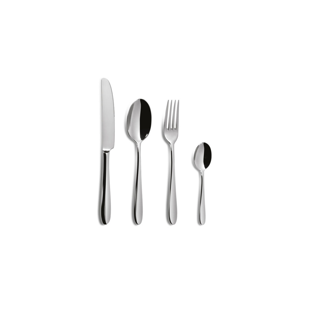 Ebern Designs Besteck-Set Tulip 24-tlg., Tafelbesteck, Edelstahl 18/10, Silberfarben, 5961