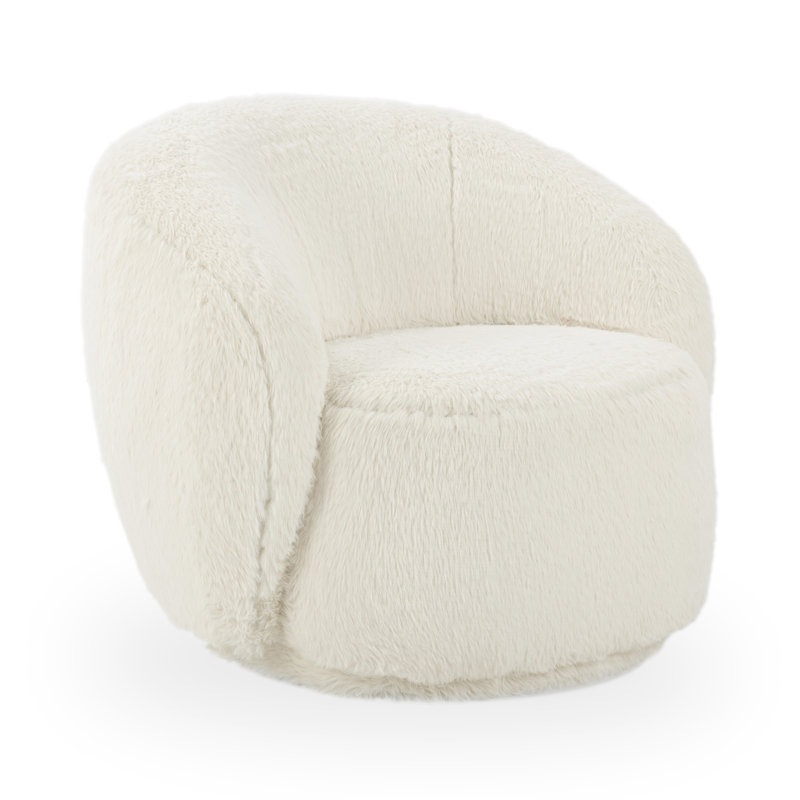 Adley Upholstered Fabric Plush Swivel Chair