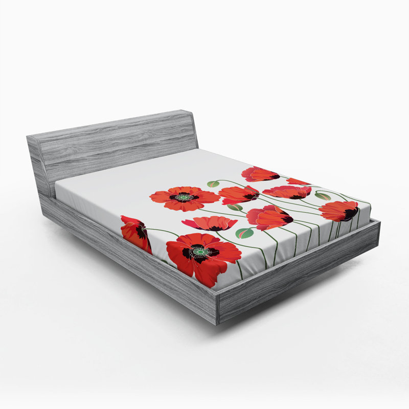 Microfiber Floral Fitted Sheet, Full Fitted Sheet