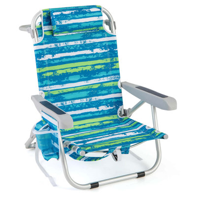 Goplus 1 Pcs Folding Beach Chair Adult Lightweight Aluminum Camping Chair With Storage Bag by Arlmont & Co.
