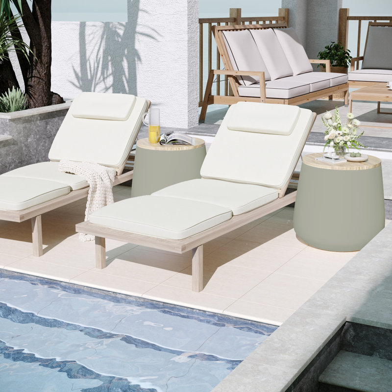 Outdoor Side Table With Storage, Sage