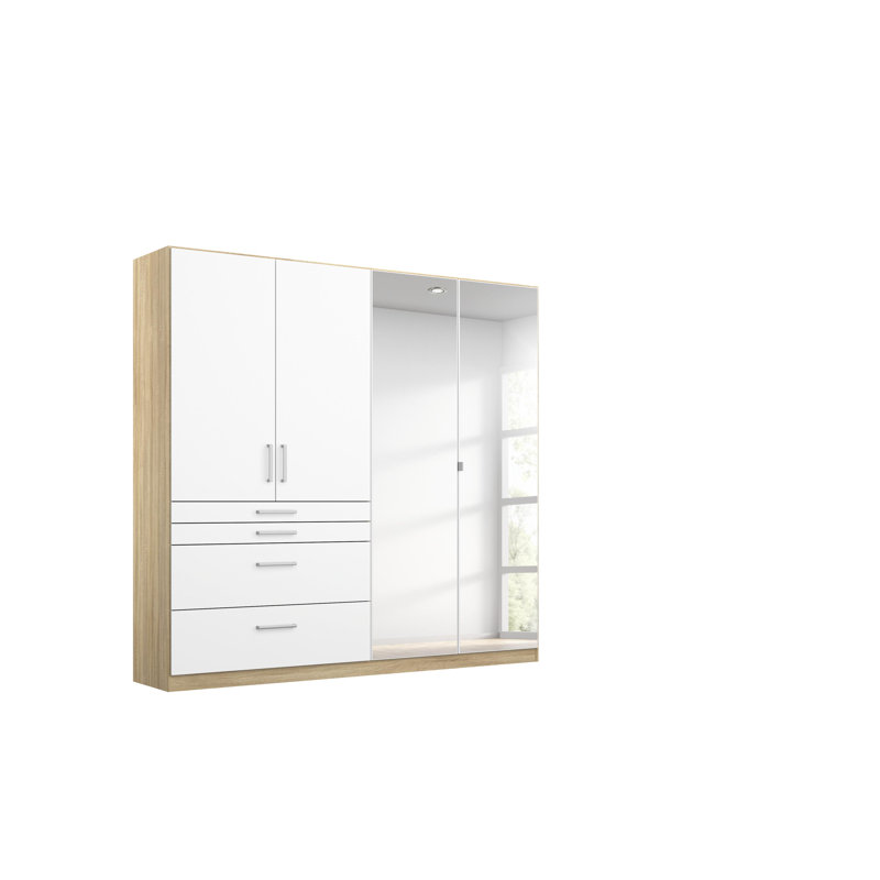 Harburg 4 Door Wardrobe, Alpine White/Grey