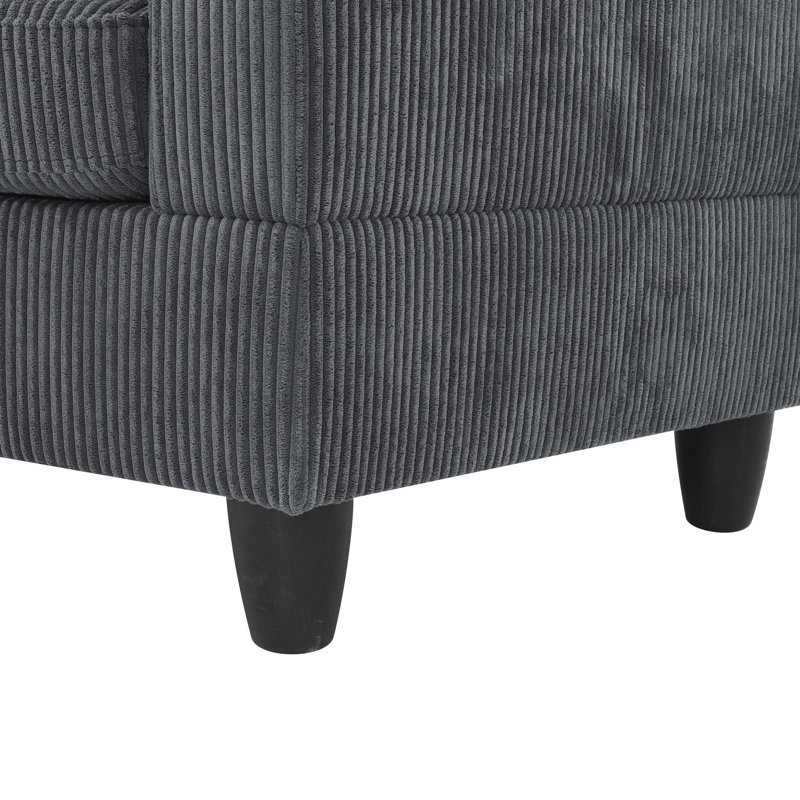 Canapé modulaire en velours côtelé avec repose-pieds Savannah
