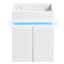 Armoire de salle de bain 16 po avec lavabo, fixée au mur en blanc. Vaste espace de rangement. Détection de radars. Céramique. Apparence moderne. Meuble-lavabo blanc requis pour des aménagements compacts. Équipé et suffisant