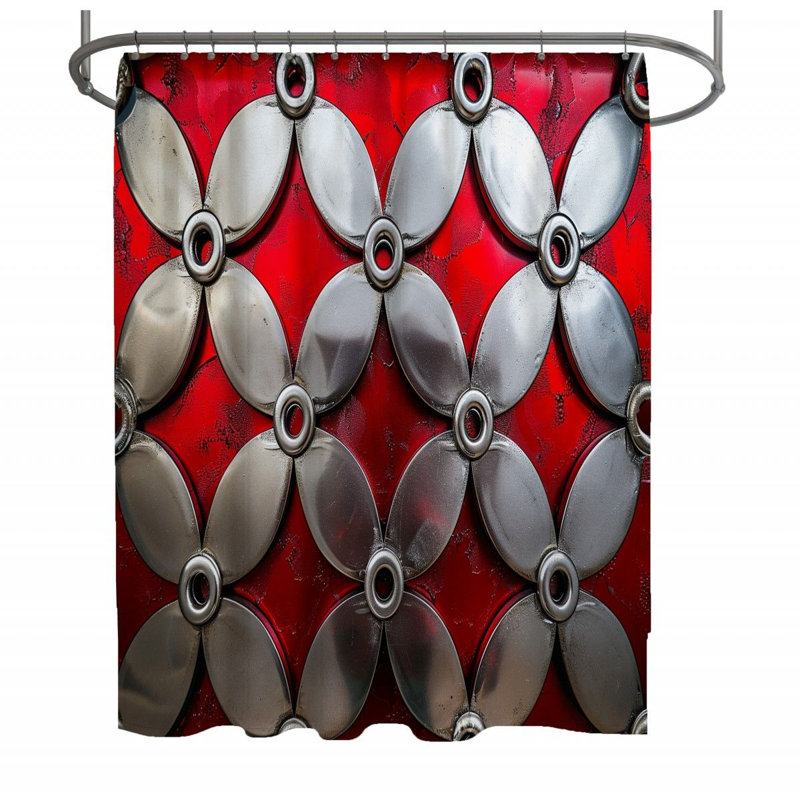 Metallic Decor Art Geometric Shower Curtain, 83"H x 70"W