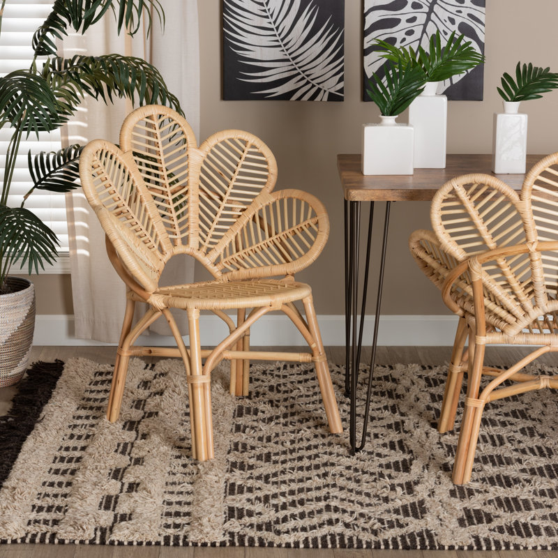 Kiger Modern Bohemian Rattan Flower Chair
