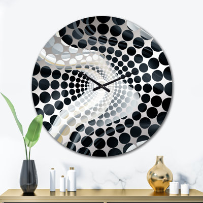 Horloge murale rayée blanche et noire minimaliste