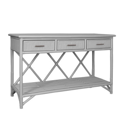 54'' Wide 3 Drawer Rattan Wood Sideboard