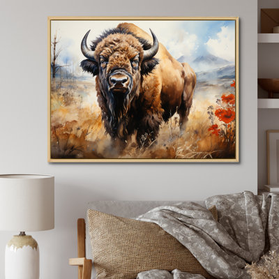 Reproduction d'art sur toile "Brown Prairies Bisons" - animaux