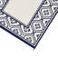Tapis d'extérieur 8 x 10 avec sac de transport, bordure bleu-blanc