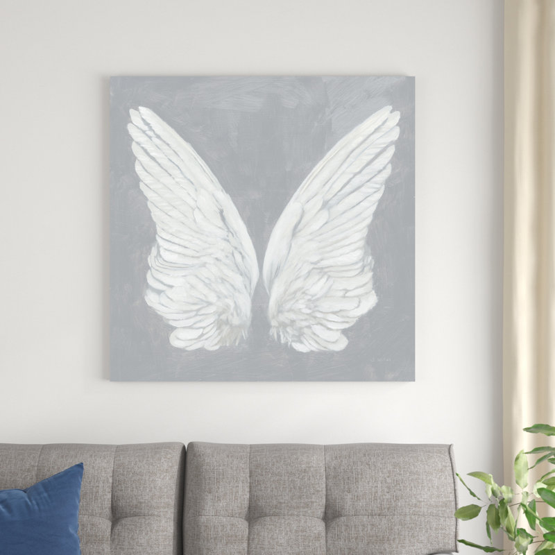" Wings I On Gray " by James Wiens Painting Print, 36" H x 36" W