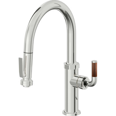 Pull-Down Kitchen Faucet With Squeeze Sprayer - Low Arc Spout