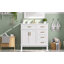 Meuble-lavabo moderne de 36 pouces avec lavabo en céramique, portes à fermeture douce et grand rangement pour les petites salles de bain-967951366