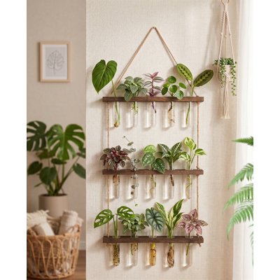 Mini porte-vase mural à 3 niveaux pour vase à fleurs en bois