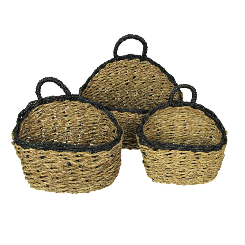 Ensemble de 3 paniers en jonc de mer