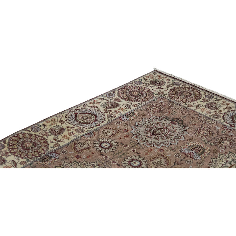 Tapis brun / crème de haute qualité noué à la main