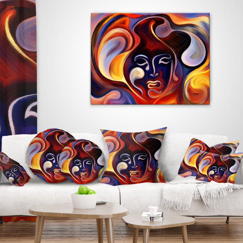 Waves of Thought - Coussin imprimé abstrait