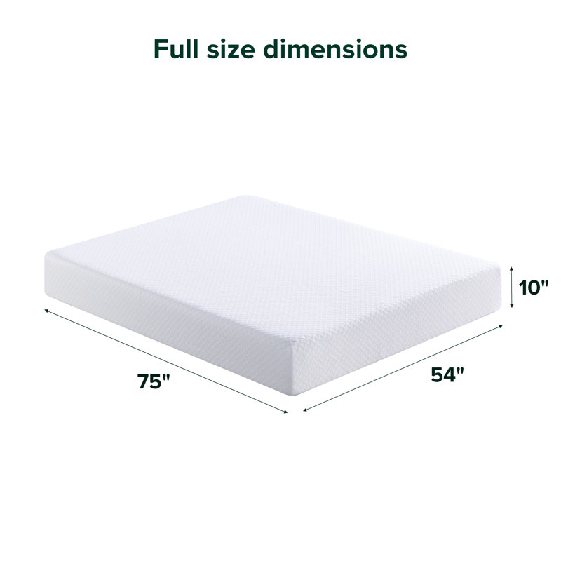 Matelas en mousse viscoélastique gélifiée moelleux Sleep by Wayfair ™ 8 "/ 10" / 12 "/ 14", Double, 10"