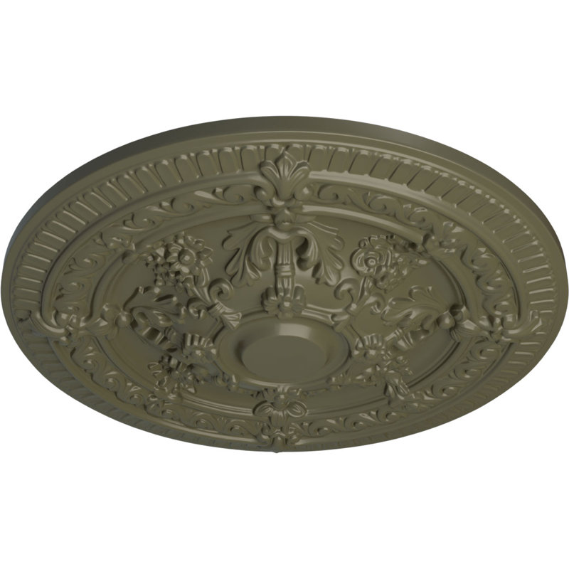 Médaillon de plafond Endurathane Hurley, diamètre extérieur de 22 1/8 po x P 7 1/4 po x P 1 3/4 po (convient aux auvents jusqu'à 7 1/4 po), fini craquelé de bière racinaire peint à la main
