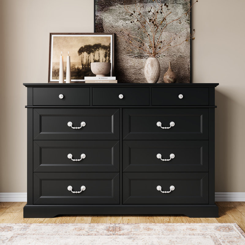 Bridgeport 53.3'' W 9 - Drawer Dresser, Black