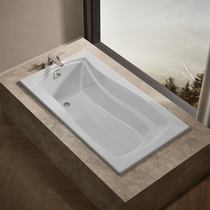 Mariposa® Heated Bubblemassage 66" x 36"Alcove Air Bathtub, White