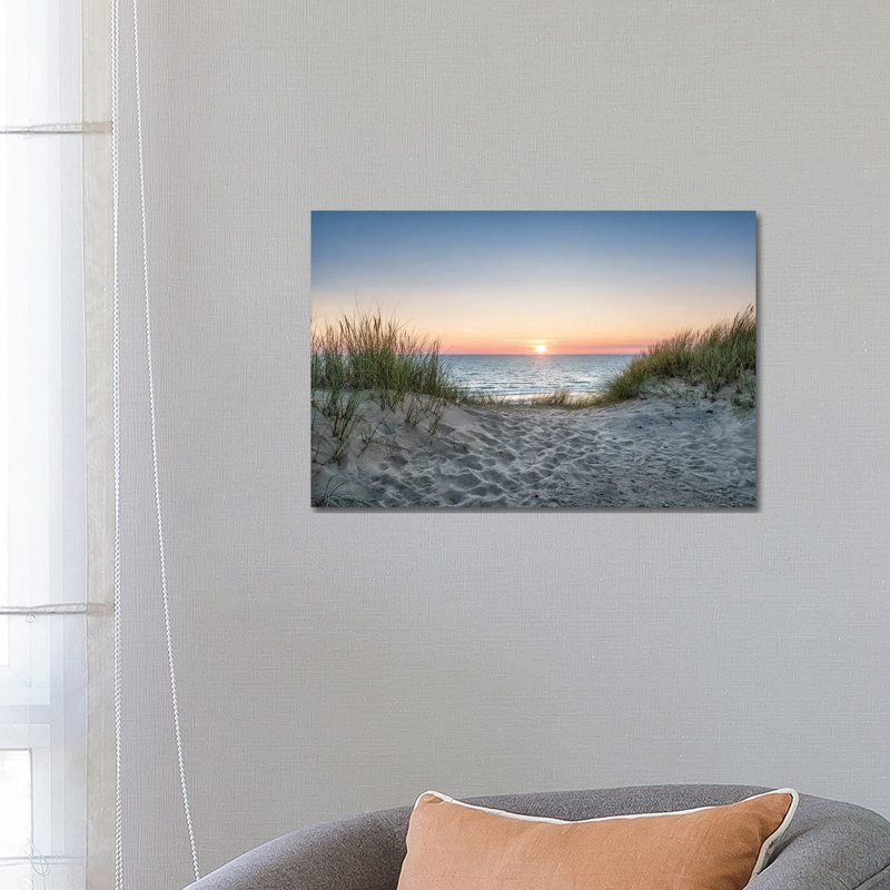 Dune Beach At Sunset by Jan Becke - Print on Canvas, Wrapped Canvas, 45.72cm H x 66.04cm W x 1.9cm D